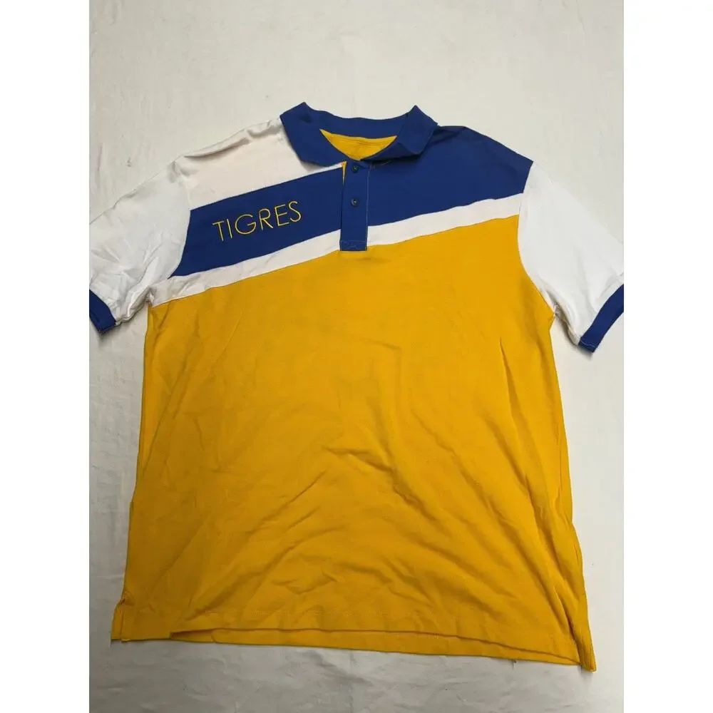 Tigres UANL Polo Shirt Men’s Size XXL Blue Yellow Retro Tigre’s Polo Shirt